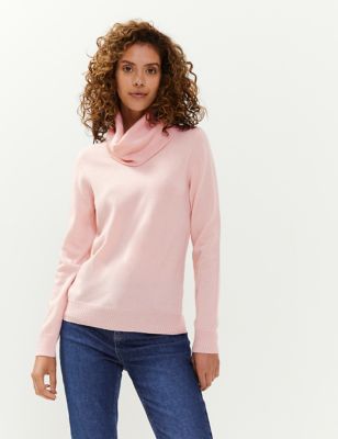 Wool Rich Cowl Neck Jumper with Cashmere