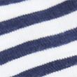 Pure Cotton Striped V-Neck Short Sleeve Top - navy