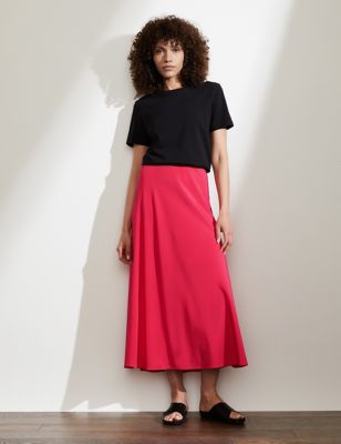 Pure Silk Midi Skirt
