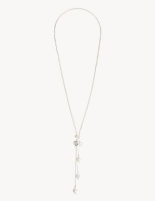 Silver Tone Charm Chain Necklace