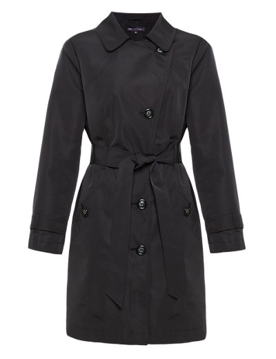 PETITE Tipped Belted Mac with Buttonsafe™ | M&S