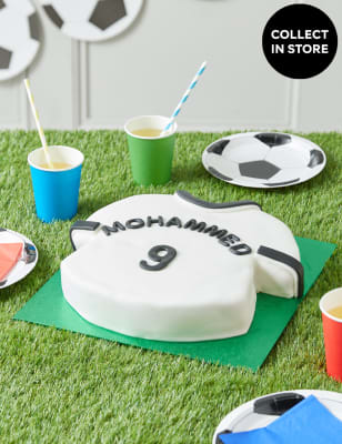 Personalised Black & White Sports Shirt Cake (Serves 30)