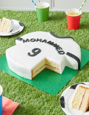 Personalised Black & White Sports Shirt Cake (Serves 30)