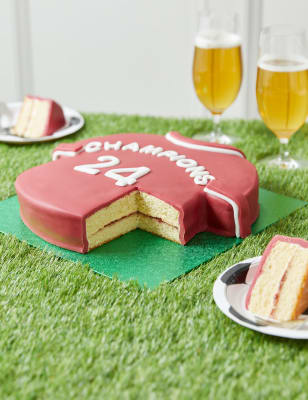 Personalised Red & White Sports Shirt Cake (Serves 30)