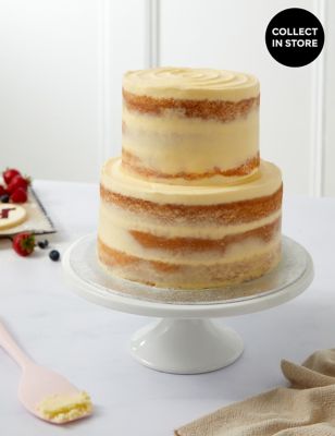 Vanilla Two Tier Naked Cake (Serves 36)