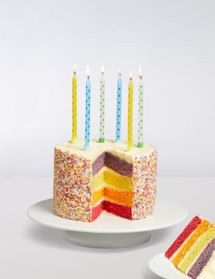 Rainbow Cake with Candles