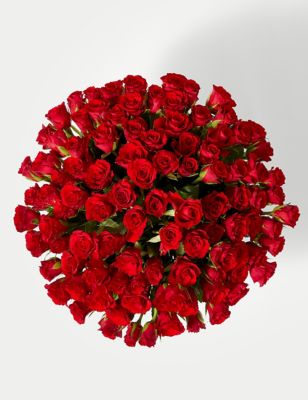 100 Red Roses Bouquet (Delivery from 9th February 2022)