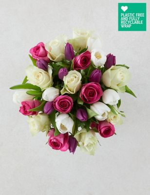 Pastel Rose & Tulips  Bouquet