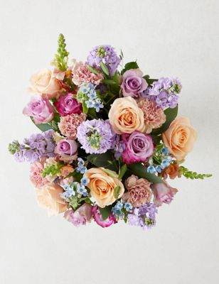Blue Hydrangea & Rose Bouquet