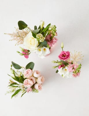 Ready To Arrange Flowers with Pink Bud Vase Trio