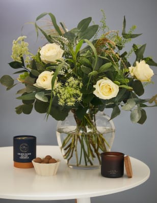 Thinking of You Bouquet, Cookies & Candle Gift