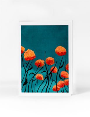 Contemporary Floral Art Card