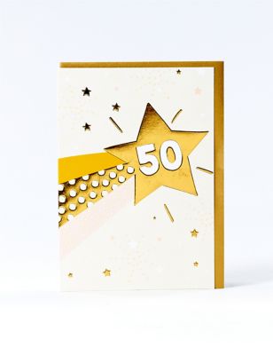 Shooting Star 50th Birthday Card
