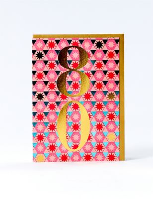 Geometric 80th Birthday Card