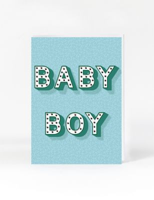 Modern Type New Baby Boy Card