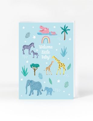 Animal Safari New Baby Card
