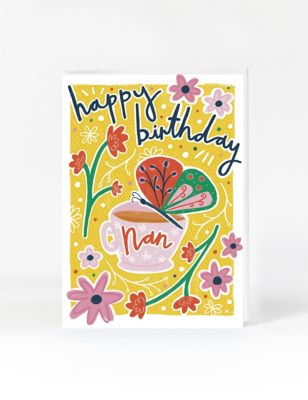Tea Cup Birthday Card For Nan