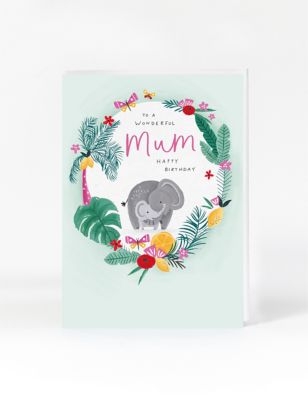 Wonderful Mum Elephant Birthday Card