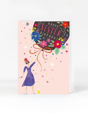 Balloon Birthday Card For Sister
