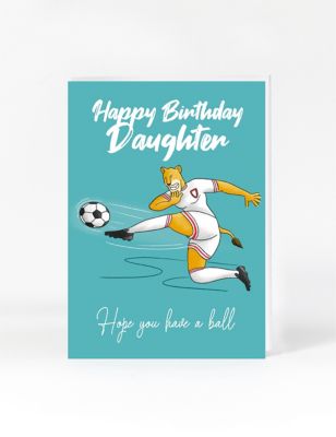 Lioness Football Birthday Card For Daughter