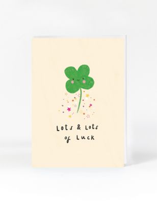 Four-leaf Clover Good Luck Card
