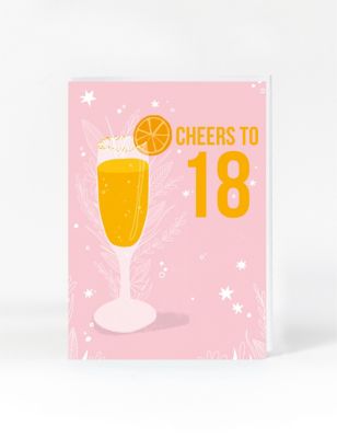 Bucks Fizz Cheers 18th Birthday Card