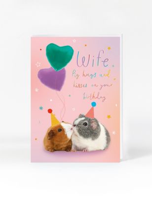 Wife Guinea Pigs Birthday Card