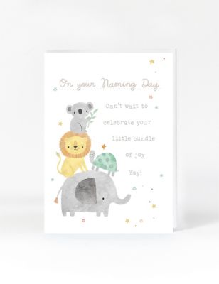 Cute Animals Naming Day Card