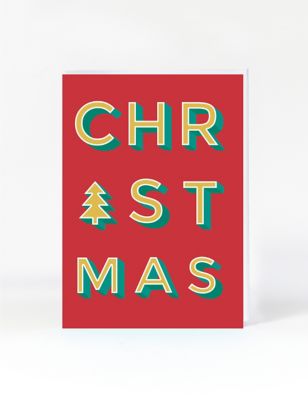 Modern Type Tree Christmas Card