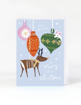 Merry Little Bauble Scene Christmas Card