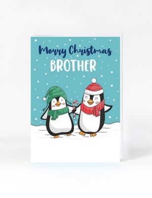 Brother Penguins Christmas Card
