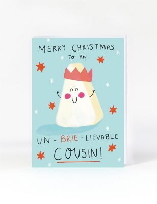 Un-brie-lievable Cousin Christmas Card