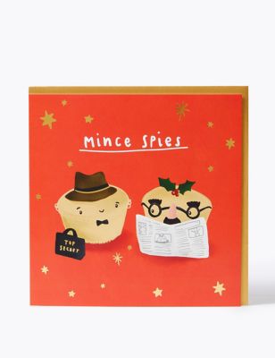 Contemporary Mince Spies Christmas Card