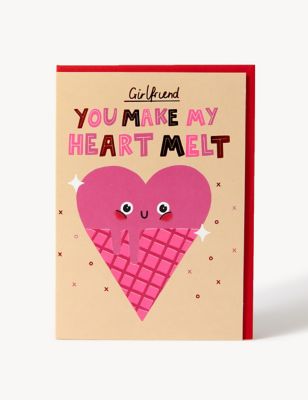 Girlfriend Heart Melt Valentine's Card