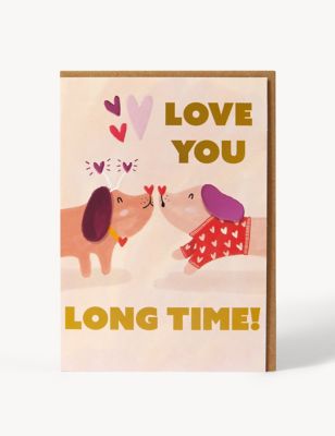 Long Time Dachshund Valentine's Card