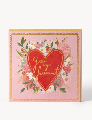 My Favourite Floral Heart Valentine's Card
