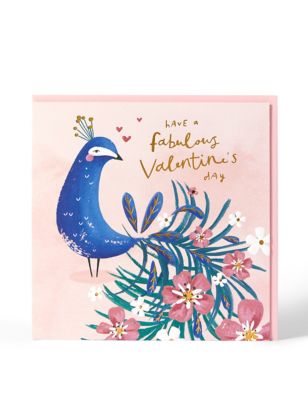 Fabulous Peacock Valentine's Card