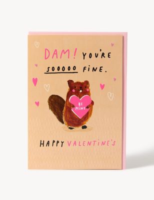 Dam Fine Beaver Valentine's Card