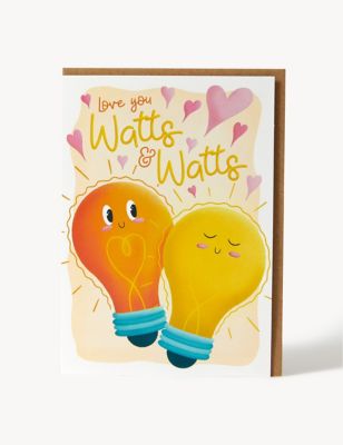 Watts & Watts Lightbulb Valentine's Card