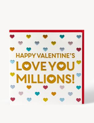 Love You Millions Heart Valentine's Card