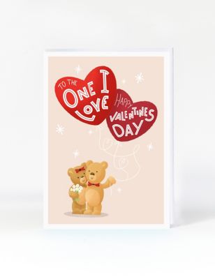 One I Love Balloon Bears Valentine's Card