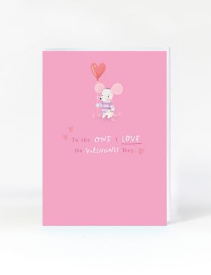 One I Love Cute Mouse Valentine's Card