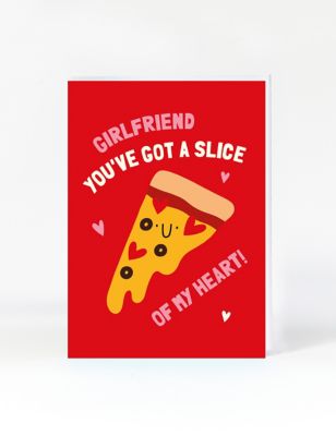 Girlfriend Pizza Slice Valentine's Card