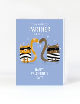 Partner In Crime Cats Valentine's Card