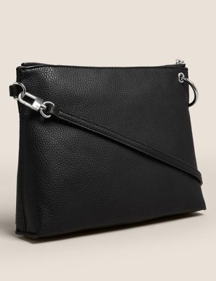 M&S Womens Faux Leather Cross Body Bag