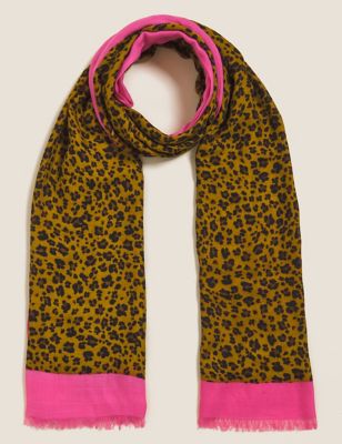 M&S Womens Animal Scarf with Modal