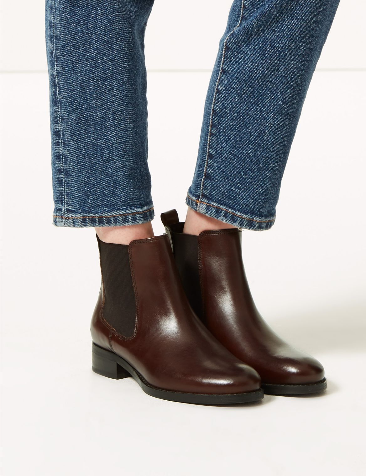 Leather Chelsea Ankle Boots Brown