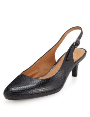 Footglove Leather Slingback Court Shoes