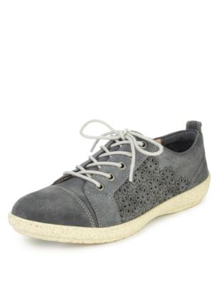Footglove Footglove Earth Suede Lace Up Trainers with Stain Away