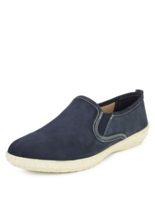 Footglove Footglove Earth Suede Slip-On Trainers with Stain Away